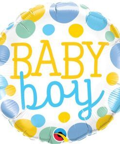Folieballong - Baby Boy - Pastel Dots - Folieballonger, Ballonger