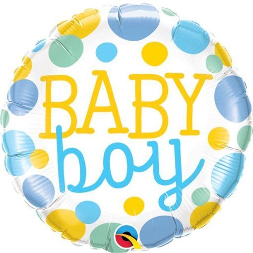Folieballong - Baby Boy - Pastel Dots - Folieballonger, Ballonger