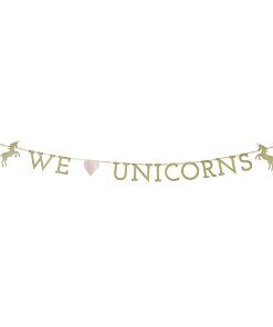 Girlang - We Love Unicorns - Vimplar till kalas, Kalasdekorationer