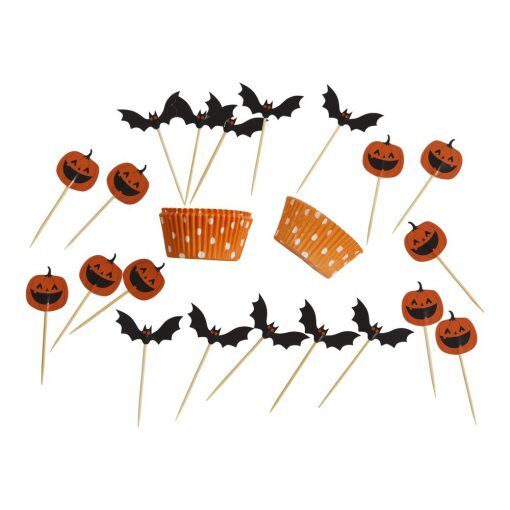 Cupcakekit - Pumpa & Fladdermus - 20-pack - Halloweenbakning, Halloween