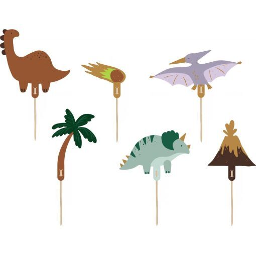 Cake Picks - Dinosaurier - 6 st - Cake Toppers