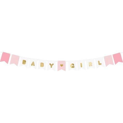 Vimpel - Baby girl - Vimplar till Baby Shower, Baby Shower-dekorationer, Baby Shower