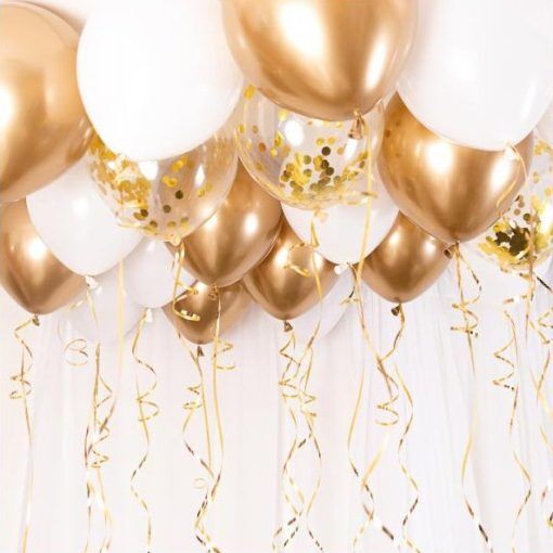 Ballongtak - Guld/Chrome - Takballongskit, Ballonger