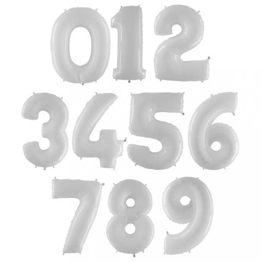 Sifferballong - Vit - 1 m - Siffra: 8 - Sifferballonger, Ballonger