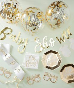 Party in a box - Oh baby - Dekorationsboxar till Baby Shower, Baby Shower