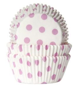 Muffinsformar - Vita med rosa prickar - 50-pack - Muffinsformar, Cupcakes & Muffins
