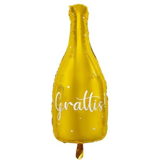 Folieballong - Champagneflaska - Grattis - Kalasdekorationer