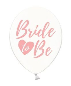 Ballonger - Bride to be - Clear/Rosa - 6-pack - Ballonger med tryck, Ballonger