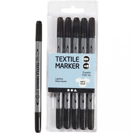 Textilpennor - 6-pack - Svart - DIY-produkter, DIY & Pyssel