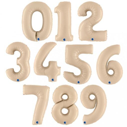 Sifferballong - Cream - 1 m - Siffra: 1 - Sifferballonger, Ballonger