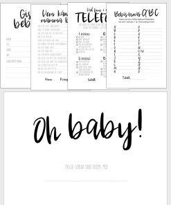 Kit till baby shower - Svart/Vit - Aktiviteter & Lekar, Baby Shower