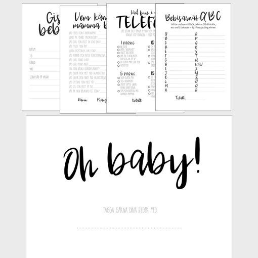Kit till baby shower - Svart/Vit - Aktiviteter & Lekar, Baby Shower