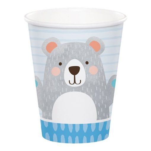 Pappmuggar - Birthday Bear - 8-pack - Pappmuggar till kalas
