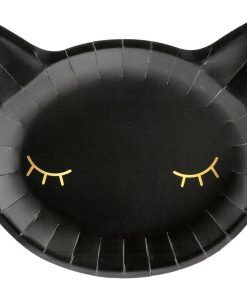 Papptallrikar - Black Cat - Pink Halloween - 6-pack - Papptallrikar till kalas