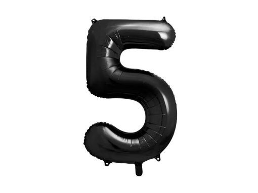 Sifferballong - Svart - 86 cm - Siffra: 5 - Sifferballonger, Ballonger