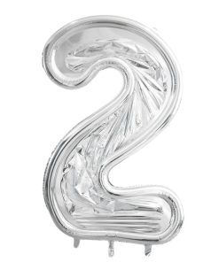 Ballongram - Silver - 126 cm - Siffra: 2 - Ballong ramar, Ballonger