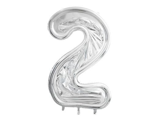 Ballongram - Silver - 126 cm - Siffra: 2 - Ballong ramar, Ballonger