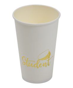 Stora pappmuggar - Student - Vit/Guld - 8-pack - Pappmuggar, Dukning