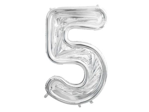 Ballongram - Silver - 126 cm - Siffra: 5 - Ballong ramar, Ballonger