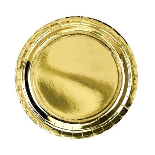 Papptallrikar - Metallic - Guld - 6-pack - Papptallrikar, Dukning