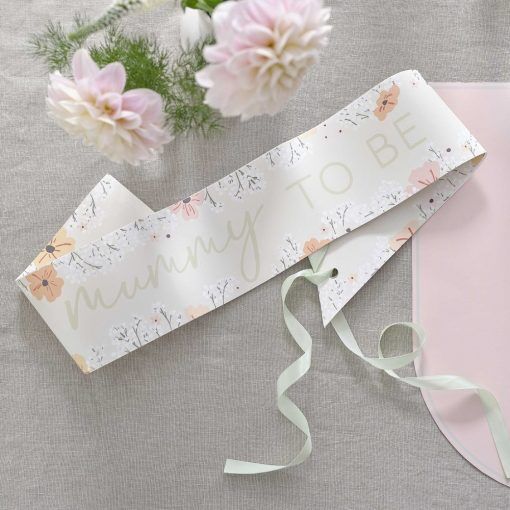 Sash - Mummy to be - Floral Baby - Till mamman, Baby Shower