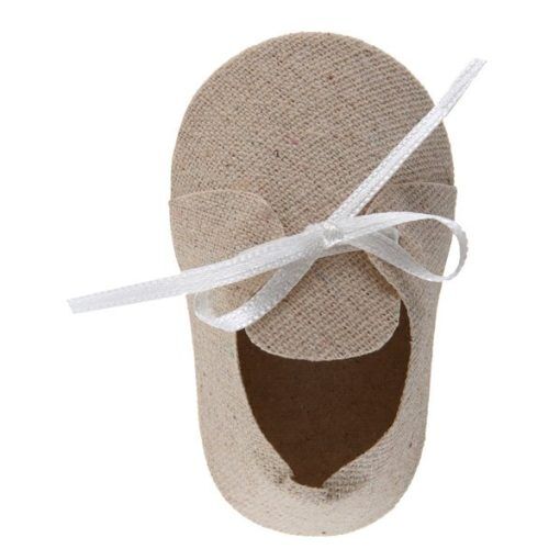 Favor - Babyskor - Natur - 4-pack - Favors till Baby Shower, Baby Shower
