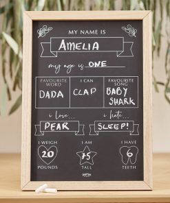 Chalkboardtavla - Milestone - Botanical Baby - Baby Shower-Presenter, Baby Shower