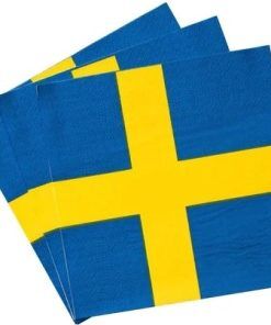 Servett -Svenska flaggan - 20-pack - Servetter till kalas