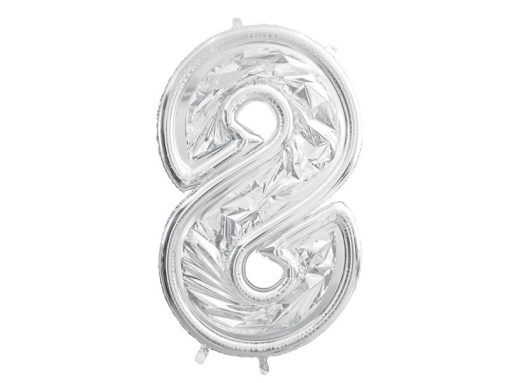 Ballongram - Silver - 126 cm - Siffra: 8 - Ballong ramar, Ballonger