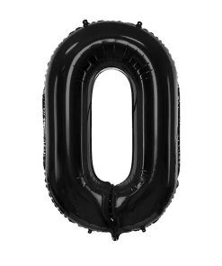 Sifferballong - Svart - 86 cm - Siffra: 0 - Sifferballonger, Ballonger