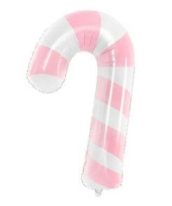 Folieballong - Pink Christmas - Candy Cane - Rosa/Vit - Juldekorationer, Julartiklar