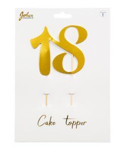 Cake topper - 18 - Guldmetallic - Kalasbakning