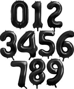 Sifferballong - Svart - 86 cm - Sifferballonger, Ballonger