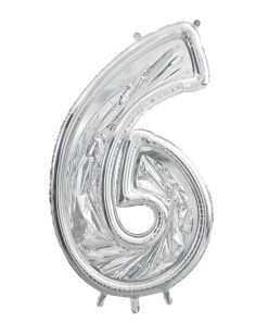 Ballongram - Silver - 126 cm - Siffra: 6 - Ballong ramar, Ballonger
