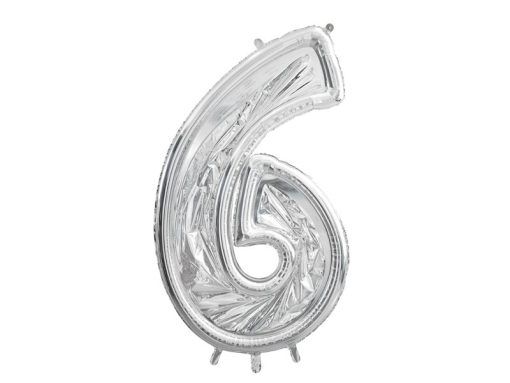 Ballongram - Silver - 126 cm - Siffra: 6 - Ballong ramar, Ballonger