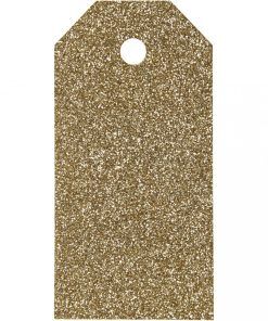 Presentetiketter - Guldglitter - Presentinslagning till kalas