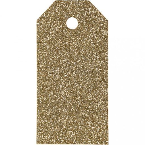 Presentetiketter - Guldglitter - Presentinslagning till kalas