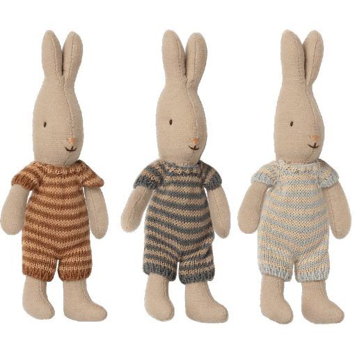 Rabbit - Micro - Randig Dress - Kaniner (Stl. 1-2), Mailegkaniner, Maileg
