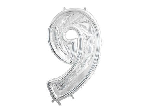 Ballongram - Silver - 126 cm - Siffra: 9 - Ballong ramar, Ballonger