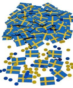 Konfetti - Dots - Svenska flaggan - Kalaskonfetti, Kalasdekorationer