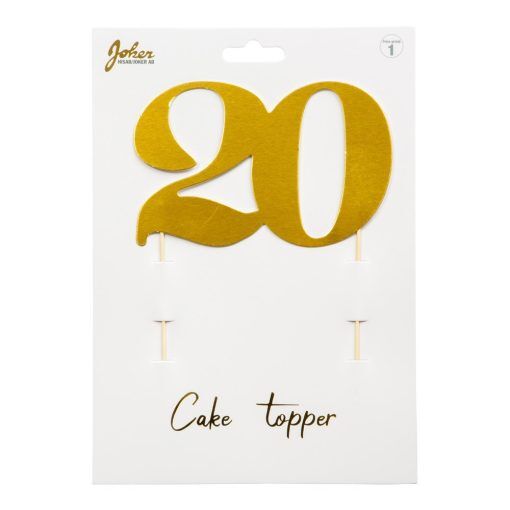 Cake topper - 20 - Guldmetallic - Symboler & Ord, Cake Toppers