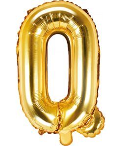 Bokstavsballonger - Guld - 35 cm - Bokstav: Q - Bokstavsballonger till dop, Dopballonger