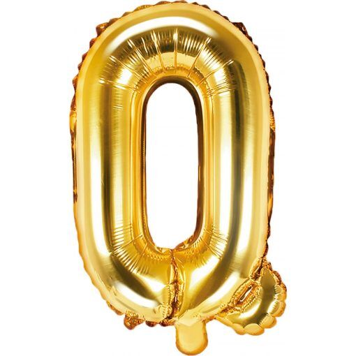 Bokstavsballonger - Guld - 35 cm - Bokstav: Q - Bokstavsballonger till dop, Dopballonger