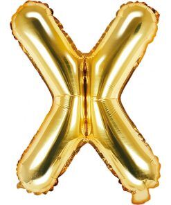 Bokstavsballonger - Guld - 35 cm - Bokstav: X - Bokstavsballonger till dop, Dopballonger