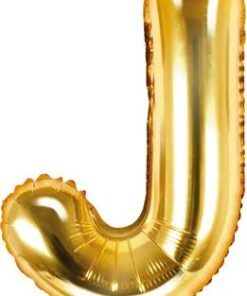 Bokstavsballonger - Guld - 35 cm - Bokstav: J - Bokstavsballonger till dop, Dopballonger
