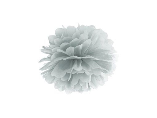 Pom Pom - Silver - Storlek: 25 cm - Pom Poms, Kalasdekorationer