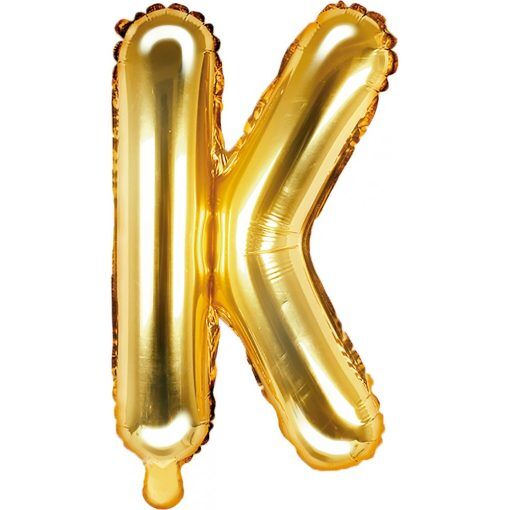 Bokstavsballonger - Guld - 35 cm - Bokstav: K - Bokstavsballonger till dop, Dopballonger