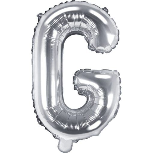 Bokstavsballonger - Silver - 35 cm - Bokstav: G - Bokstavsballonger till dop, Dopballonger