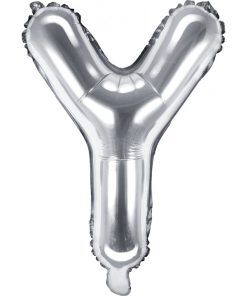 Bokstavsballonger - Silver - 35 cm - Bokstav: Y - Bokstavsballonger till dop, Dopballonger