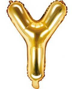 Bokstavsballonger - Guld - 35 cm - Bokstav: Y - Bokstavsballonger till dop, Dopballonger